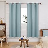 Deconovo Room Darkening Thermal Insulated Blackout Grommet Window Curtain Panel For Kid's Room Skyblue 42x63-Inch 1 Panel