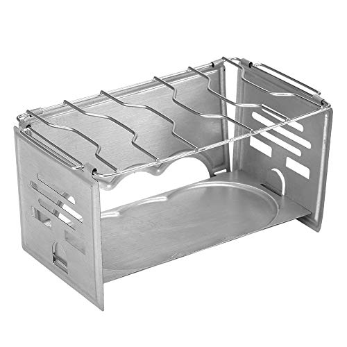 Fogão Externo, Romacci Fogão portátil dobrável de aço inoxidável para mochila ao ar livre Fogão de a