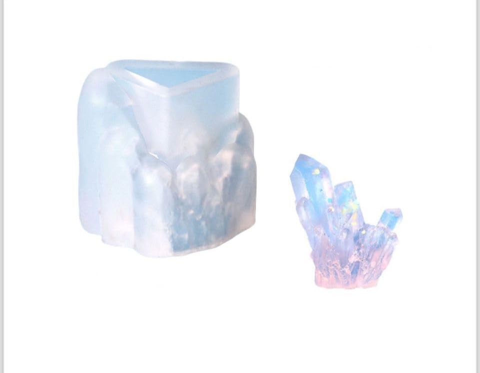 RAKA DIY Crystal Quartz Cluster Geode Mold Silicone Epoxy, Druzy Gem Stone,Size 23mm x 26mm x 33mm (Pack of 1)