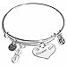 Message Charm (46 words to choose from) Expandable Wire Bangle Bracelet, in the popular style, COMES IN A GIFT BOX! (Flower Girl)