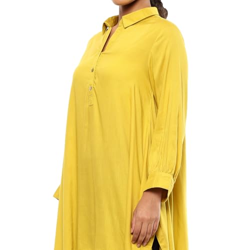Image of BIBA Rayon Regular Casual Solid Kurta