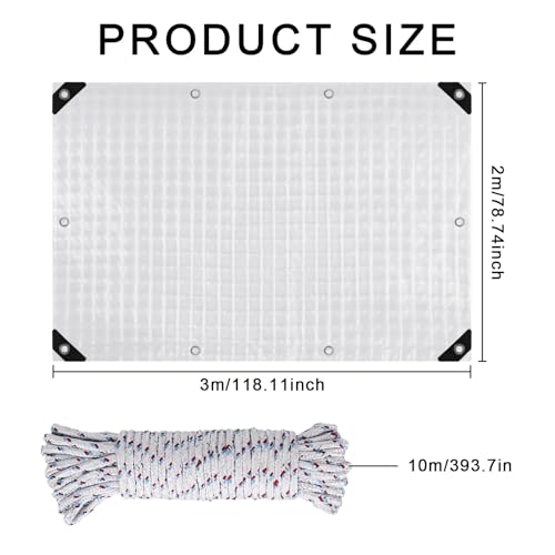 Lona de PVC transparente resistente de 2x3 m con ojales para proteger el jardín 3