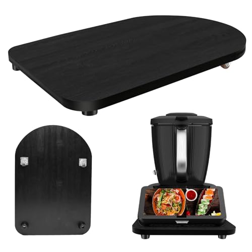 Tablero deslizante de madera para Thermomix TM7, tablero deslizante con ruedas de 360° y tope,...