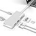 ANBES USB C Hub, Aluminum USB C Adapter 3.1 with HDMI Port, USB Type C Charging Port, 2 USB 3.0 Ports, SD/Micro SD Card Reader for MacBook Pro 2015/2016/2017 and more Type C Devices - Silver