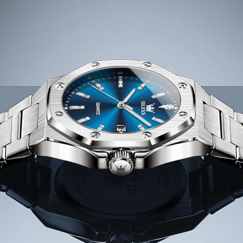 Image of OLEVS Watches for Men Luxury Fashion Large Dial Male Watches Analog Quartz Stainless Steel Waterproof Business Dress Men's Wrist Watch