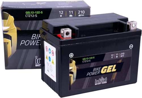 intAct - BATTERIE DE MOTO GEL Bike-Power GEL12-12Z-S. Remplace YTZ12S, YT12A, YT12A-BS. Batterie moto 12V 11Ah 210A. Dimensions : 150x87x105mm. Avec jusqu’à 30% de puissance de démarrage en plus.