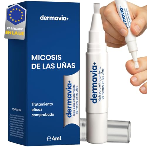 DERMAVIA+ Tratamiento para Hongos en las Uñas – Trata el pie de atleta, la tiña y la picazón – Bolígrafo giratorio 4 ml – Apto para diabéticos – Tratamiento clínicamente probado – Fácil de usar