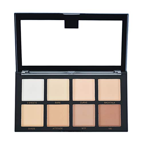 OBLHER B Cosmetics Contour and Highlighting Powder Foundation Palette/Contouring Makeup Kit, 5 Colors Pressed Powder + 2 colors Face Bronzer Powder + 1 Color Face Highlighter Powder,Waterproof and Cruelty Free