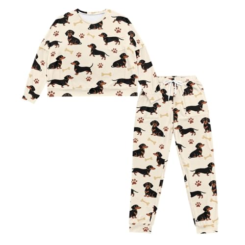Image of Women's 2 Piece Printed Pajama Set Long Sleeve Sleepwear Set with Long Pants Casual Lounge Sets with Pocket