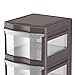 Life Story Classic Gray 3 Shelf Home Storage Container Organizer Plastic Drawers with Wheels for Closet, Dorm, or Office