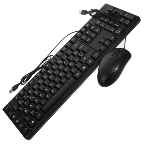 Souris Filaire Ergonomique et Clavier Filaire USB Levemolo Noir avec Pavé Numérique PC
