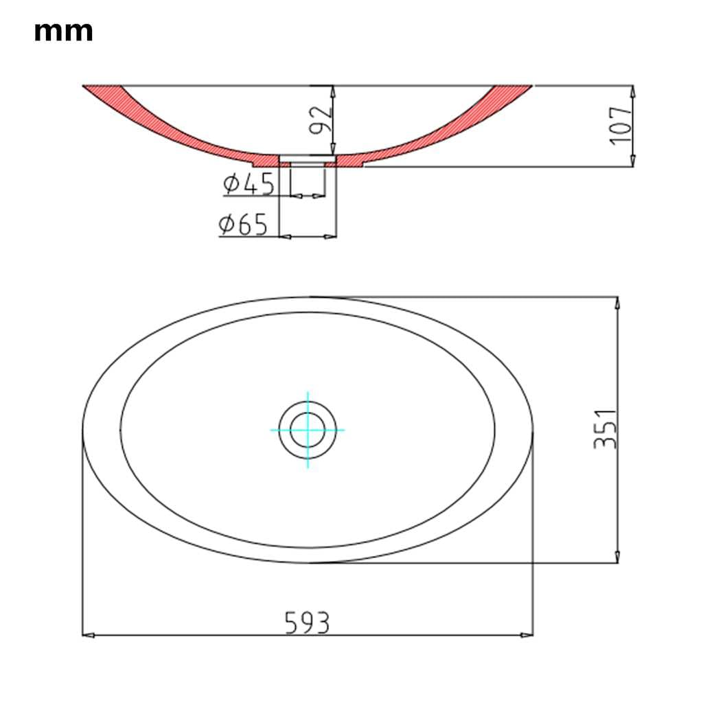 Lavabo in ghisa minerale, bianco, 59,3 x 35,1 x 10,7 cm, lavabo sospeso, WC degli ospiti, per ristrutturazione, ristrutturazione, ristrutturazione, bagno