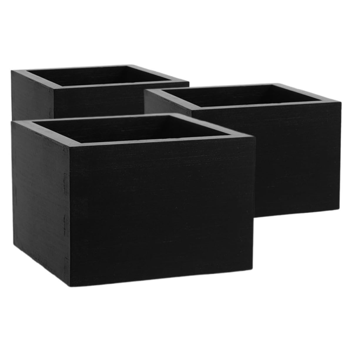 Operitacx 3 Stück Japanisches Sake Becher aus Schwarzem Holz mit Quadratischem Design und Duftverstärkung für Sushi Restaurants und Vielseitige Nutzung