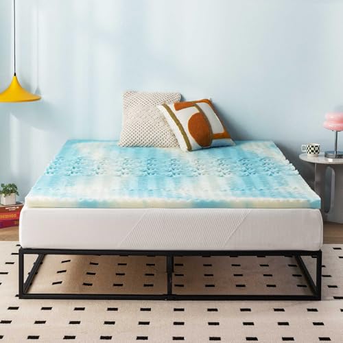 Image of Best Price Mattress 2 Inch 5-Zone Swirl Gel Aerobreeze Foam Mattress Topper, CertiPUR-US Certified, Dorm Essentials, Twin