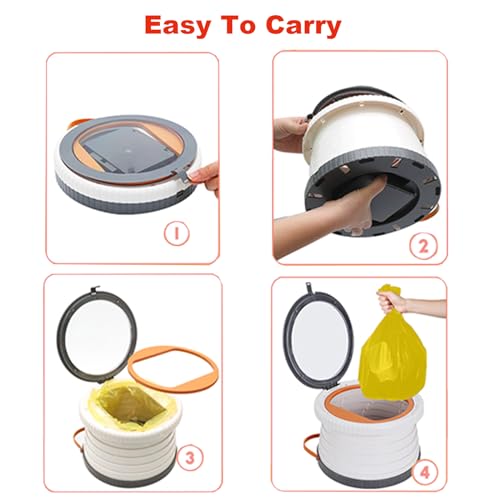 portable foldable potty seat for toddler training toilet seat emergency toilet the bottom has the function of storing garbage bags for car camping grey