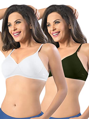 Image of SONARI Womens Non Padded Cotton Bra | Wire Free, Medium Coverage, Seamless Cups, Comfortable Polyester Cotton Blend Fabric | Adjustable Straps, Ideal for Everyday Wear - Smile