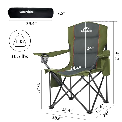 Silla de Camping Oversize Naturehike ComfortMax con Bolsa Térmica, Soporta 450 lbs, Plegable y Acolchada para Exterior, Paquete de 2 miniatura 3