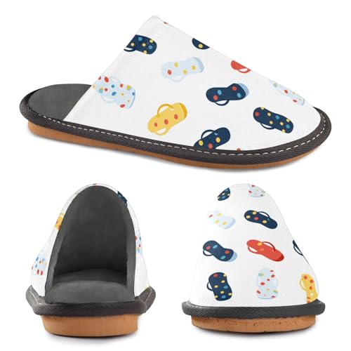 Flip Flop Fuzzy Slippers Soft Home Bedroom Slippers for Women Men House Shoes4