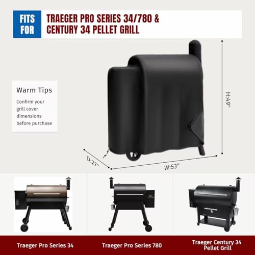 SHINESTAR Grill Cover for Traeger Pro 34/780 Series, Upgraded 900D Oxford by SHINESTAR - Used condition - Image 2