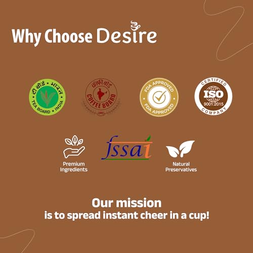 Image of Desire Coffee Premix-Cappuccino Coffee Premix For Vending Machine, Coffee Powder Bag For Coffee Machine Or Manual Use-1 Kg Pack Serves 80 Cups-Just Add Hot Water & Enjoy