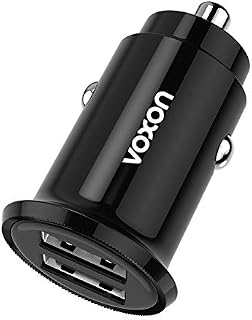 VOXON Mini Car Charger, 4.8A/24W Dual Port USB Car Adapter with Smart Device-Adaptive Charging Technology for iPhone 13/XS/XR/XS Max, Galaxy S10, other iOS, Android Smart Phones and Tablets