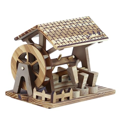 ERINGOGO 木製ハンドメイド水車模型 ミニクラフト デスクトップ装飾 家用オーナメント インテリア飾り