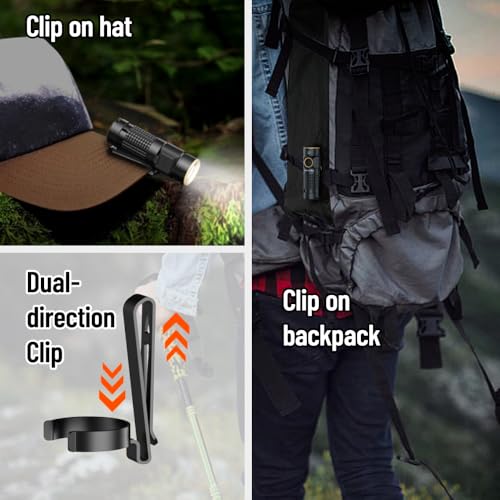 Image of NICRON 1200 Lumens EDC Flashlight with Magnet, Type-C Rechargeable Pocket Light Compact High Lumens Handheld Light, C1 Mini Flashlight 7 Modes for Outdoor Camping, Hiking (Black)