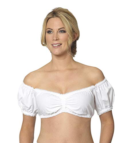 Stockerpoint Damen Georgette Trachtenbluse, Weiß, 38