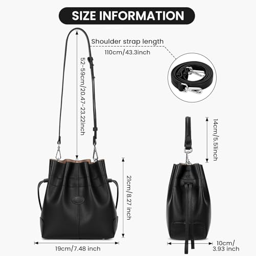 Jqwsve BUCKET BAG For Women Trendy Crossbody Shoulder Purses And Handbags Leather Tote Bag Hobo Purse Drawstring Bucket Bag thumb #5
