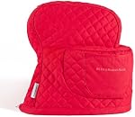 KITCHENAID Housse de mélangeur à tête incrustée avec poche de rangement, matelassée 100% Coton, 14.4"x18"x10", Passion Rouge