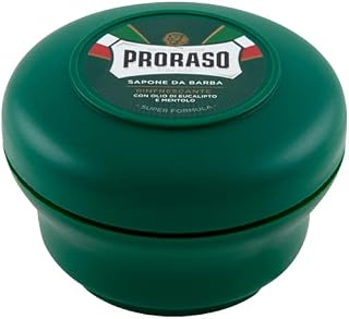 Lot de 3 savons à raser Proraso - 150 ml - Avec huile d'eucalyptus et menthol italien, produit de rasage flacon de 150 ml