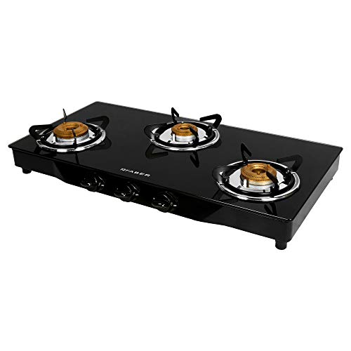 Faber Tempered Glass Jumbo Glass Top 3 Burner Gas Stove, Auto Ignition (JUMBO 3BB BK AI), Black - Image 3