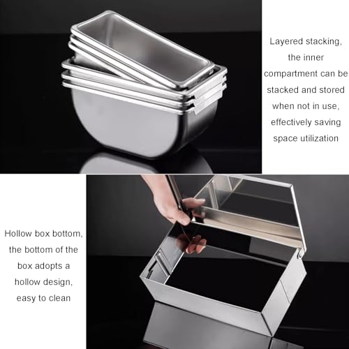 Juego de especias de acero inoxidable con recipientes y tapas, dispensador de condimentos para especias, salsas, mermeladas e ingredientes, 57 x 18,5 x 14,5 cm