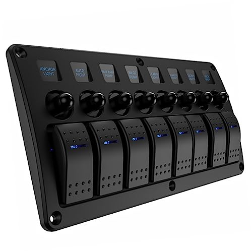 PRETYZOOM 8-Piece Ship Panel Accessory Kit Rv Car Boat Yacht Switches Overload Protection Straight/Horizontal Modification Ce Certified