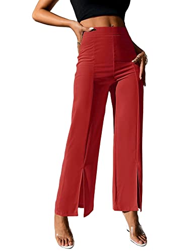 Image of Shasmi Women's Dress Pants Stretchy Work Slacks Business Casual Office Bootcut Leg Elastic Waist Regular Fit Plazzo Trouser Pant (Pant 65)