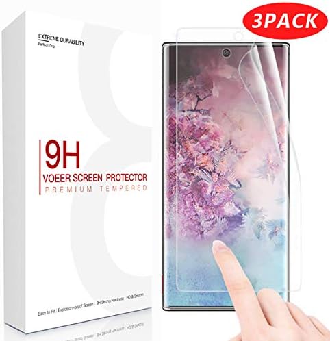 3 Pack Compatible with Galaxy Note 10 plus Screen Protector, Soft TPU Film Support Fingerprint Sensor, Case Friendly, Bubble-Free for Samsung Galaxy Note 10 Plus+