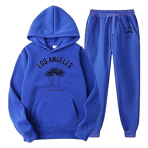 Duohropke Trapstar - Conjunto de chándal para hombre y mujer 2023, traje Trapstar Sportswear Conjuntos de ropa deportiva para hombre y mujer, 2 piezas, sudaderas con capucha y bolsillos, azul, S