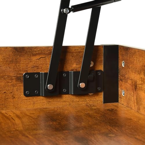 buybyroom lift top coffee table with storage, dark wood storage coffee table, rustic tables for living rooms, Ideal for living spaces and bedrooms, 100×750×762cm, brown and black - Image 7