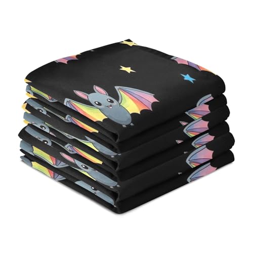 Paños de cocina superabsorbentes con murciélagos de dibujos animados en pack de 6 unidades 5