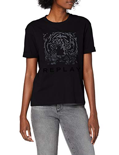 Preisvergleich Produktbild Replay Damen W3232E.000.20994 T-Shirt, 988 Black Beauty, M