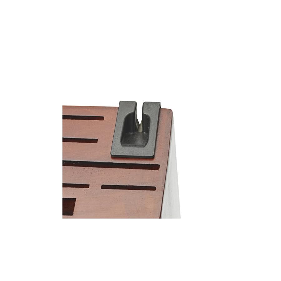 Farberware-Forged-Triple-Riveted-Kitchen-Knife-Block-Set-21-Piece-Cherry Farberware Forged Triple Rivet Kitchen Knife Block Set with Built-In Knife Sharpener, 21-Piece Set, High-Carbon Stainless Steel Knife Set Includes Meat Cleaver, Carving Fork and 8 Steak Knives, Cherry