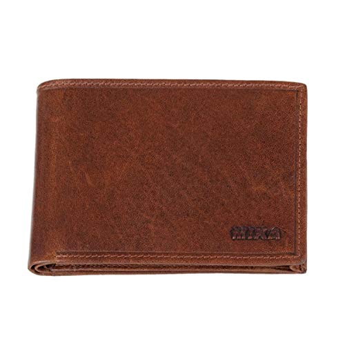Portefeuille MIKA accessoire de voyage marron aux finitions soignées de 12 x 9.5 cm
