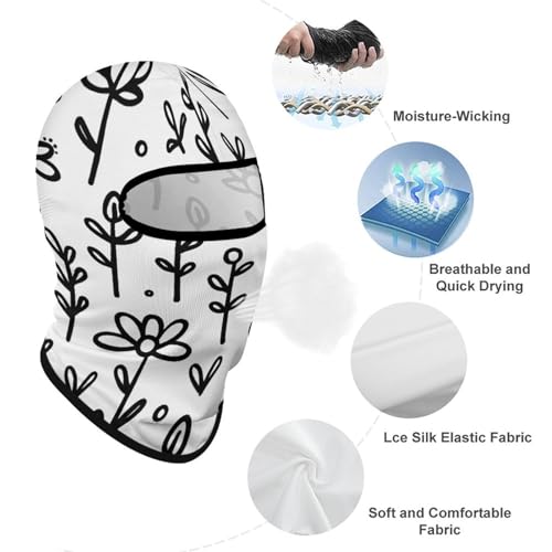 Balaclava Mask for Men Balaclava Ski Mask Simple Line Flower Winter Face Mask Face Cover for Cycling miniatura 3