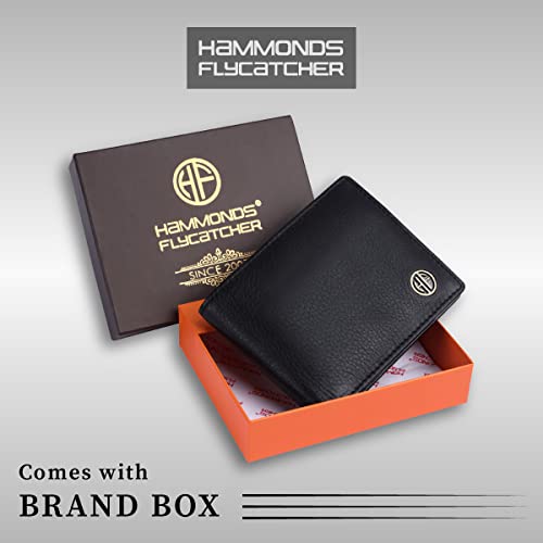 HAMMONDS FLYCATCHER RFID Protected Bi-Fold Wallet for Men Leather Original, Mens Wallet, Leather Wallets for Men, Stylish Purse with 5 Card Slots, 2 ID Slots, Coin Pocket, Mens Gift - Black 7 41l47QLWhHL