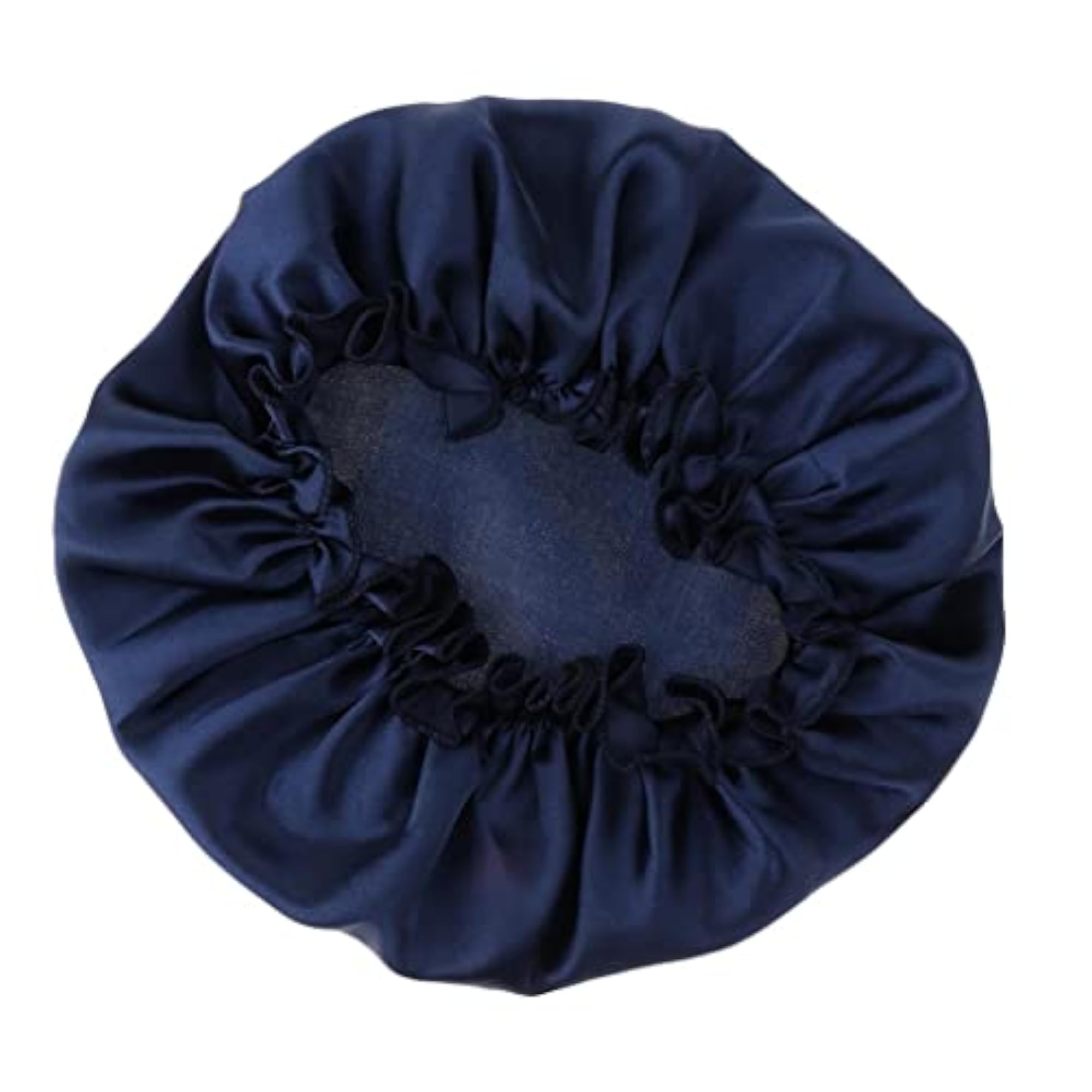 Silk Satin Navy Blue Night Sleep Cap for Hair Care
