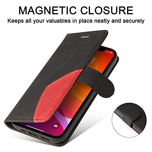 SHUNDA Capa para Apple iPhone 12 Pro Max, capa carteira de couro sintético [recurso de suporte] com