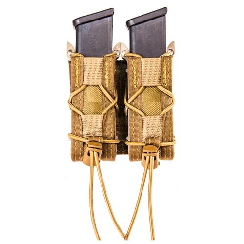 High Speed Gear - Double Pistol Taco MOLLE Mag Pouch Police Gear & Military Gear Tactical Magazine Pouch for Professionals (Coyote Brown)