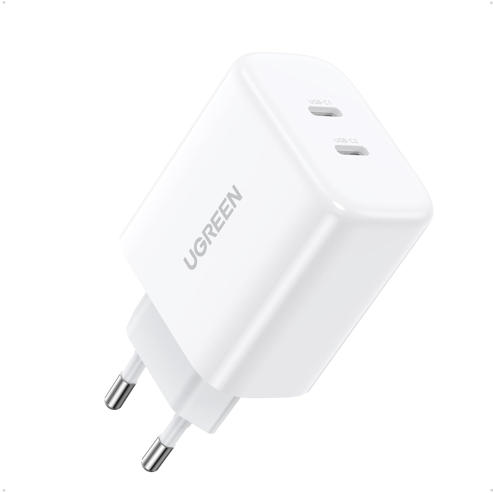 UGREEN 20W+20W Caricatore Doppio USB C, Caricabatterie USB C 40W Power Delivery Compatibile iPhone 16/15/14/13/12, Pixel 7/6a, iPad Pro/Air/Mini, Xiaomi Mi 9/Note 9, Galaxy S24/S23/S22 ecc
