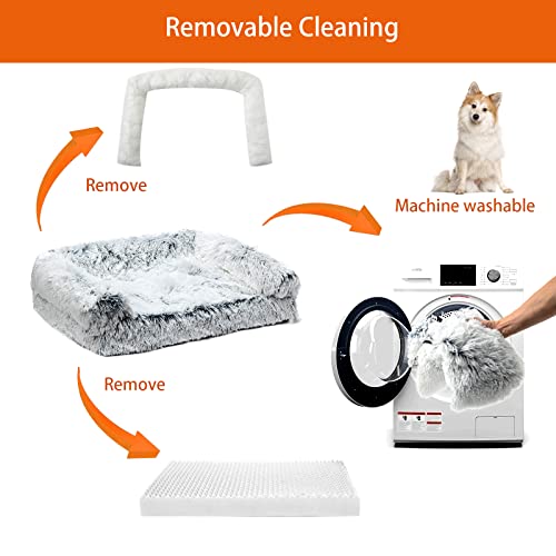 Tinaco Plush Orthopedic Pet Sofa Bed For Small, Medium, And Large Dogs And Cats; Keep Warm In The Winter; Perfect Indoors, Outdoors Or In The Car (Large, Light Gray) #TOP4