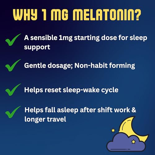 Image of Suplee Melatonin 1 mg (60 Tablets) | For Deep Sleep Support | Non-Habit Forming | Helps Regulate Sleep-Wake Cycle